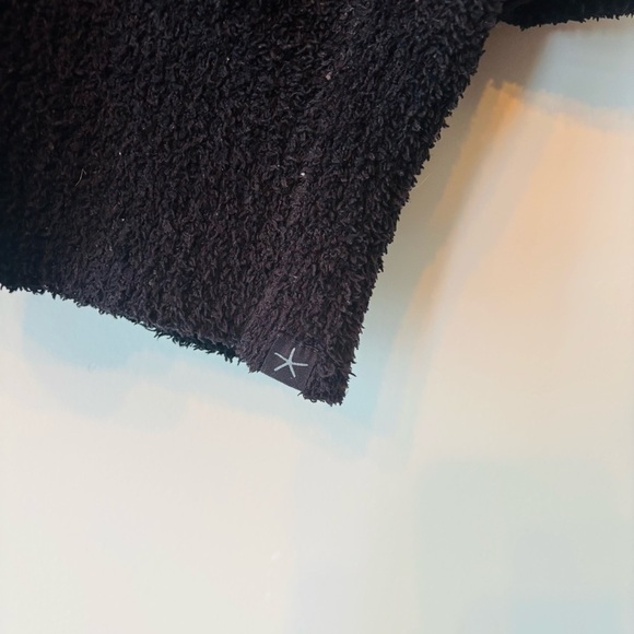 Barefoot dreams Cozychic Windowpane Cardigan Black Medium - Picture 4 of 7